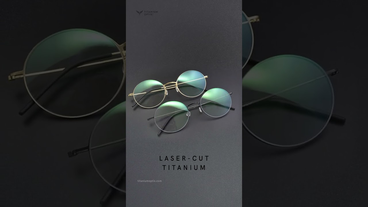 Round Glasses Frame, Screwless, Made Entirely of Laser-Cut Titanium