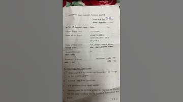 Comparative government and politics. Ba program 4th semester 2nd year Delhi university pyq