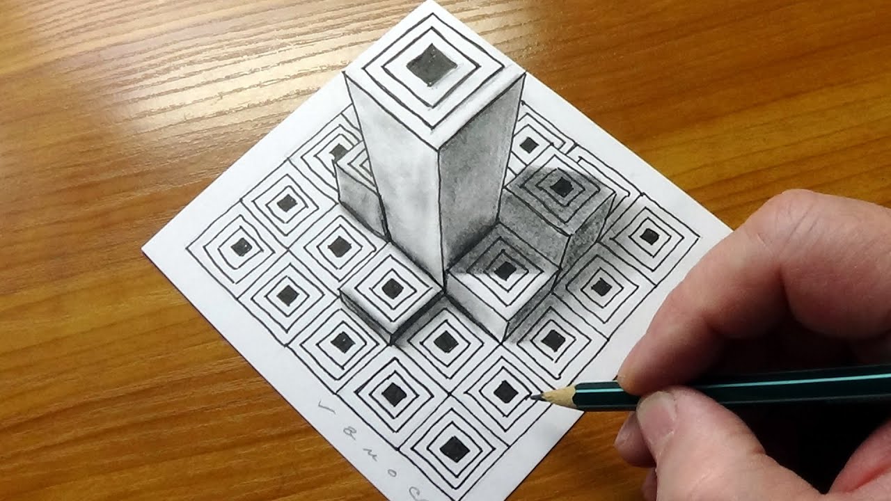 Pop-Up Pattern - Zentangle Inspired 3D Illusion Art - 2D to 3D Patterns -  YouTube