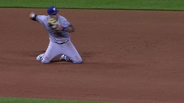 MIL@KC: Ramirez makes diving stop, gets out at second