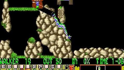 DOS Oh No! More Lemmings Havoc 16 Scaling the Heights