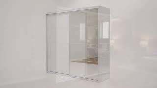 Schwebetürenschrank SKØP gloss reflect - Hochglanz Weiß - 225 x 222 cm - 2 Türen
