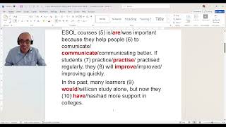 Level 2 Advanced ESOL Writing Exam Choose Correct Word