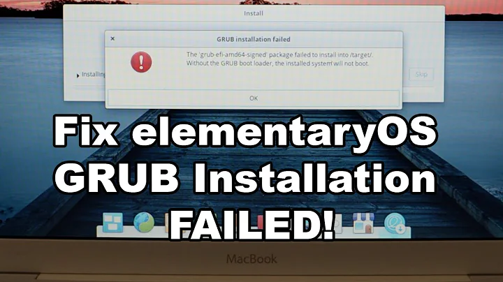 Fix Elementary OS Install Error 'grub-efi-amd64-signed' package failed to install into /target/