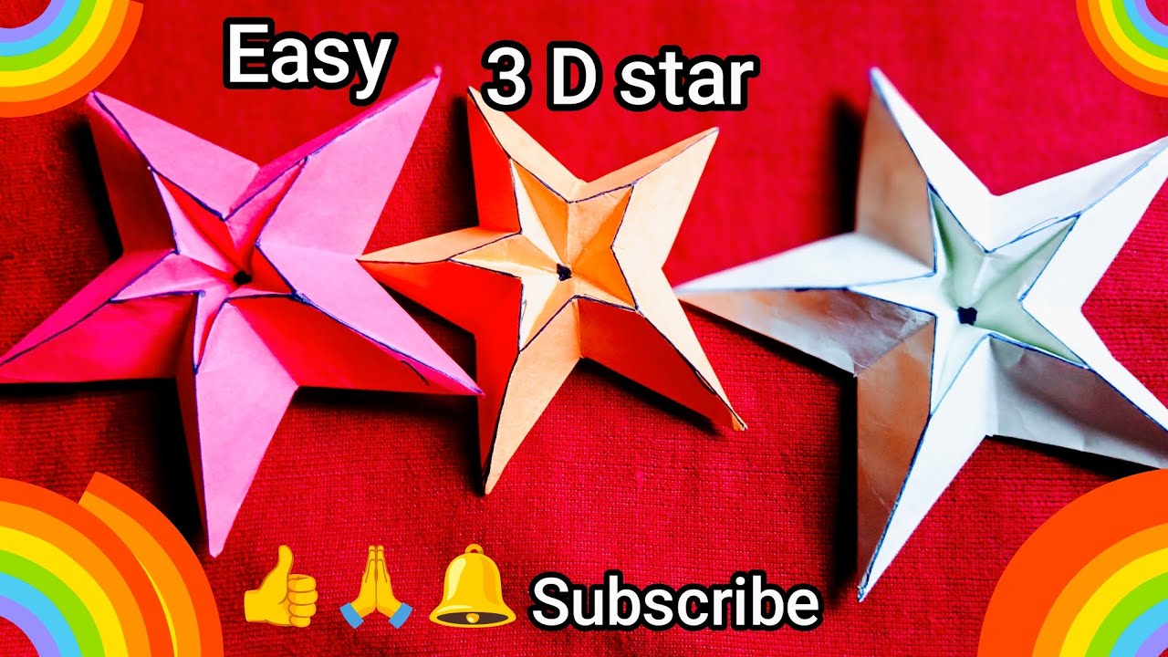 ✨💥⭐👌😲Very Easy Pepar 3D Star⭐ Bnaye||How to Make,Card Pepar3D Star ⭐Step By Step||simpal pepar craft