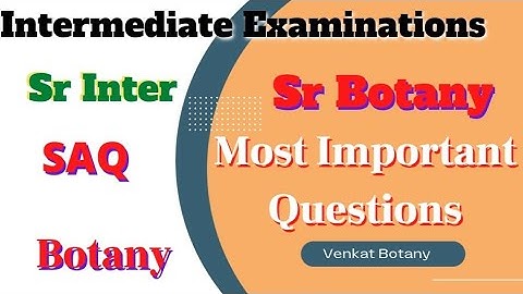 Botany Important Questions | Sr Inter Botany | inter 2nd year botany