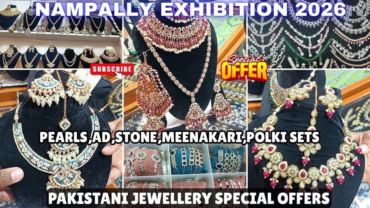Pakistani Jewellery Special Offers | Nampally Exhibition 2026 |PEARLS,AD,STONE,MEENAKARI #exhibition