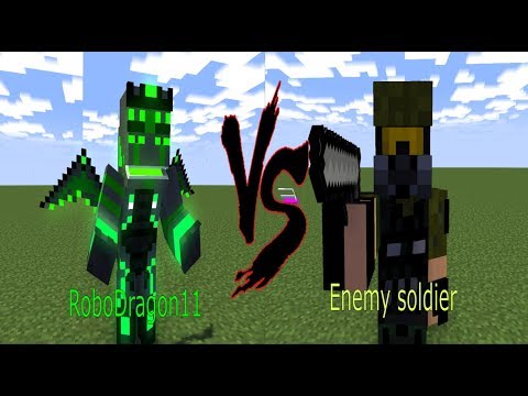 RoboDragon11 vs enemy soldier Minecraft animation