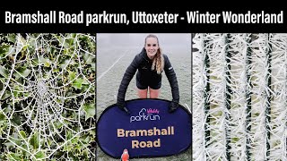 Running at frozen Bramshall Road parkrun, Uttoxeter. Risky parkrun tourism to a Winter Wonderland