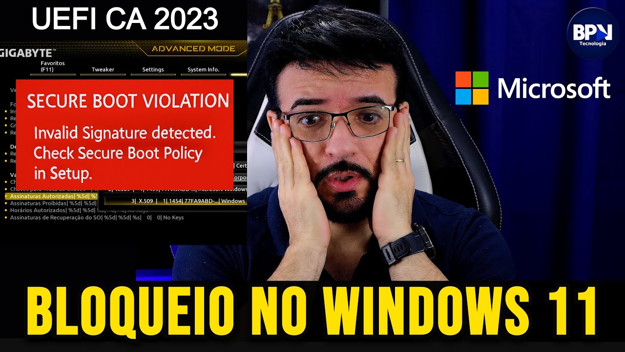 🚨BLOQUEIO no Windows 11! Secure Boot Violation e UEFI CA 2023 - YouTube