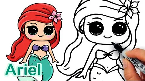 How to Draw Mermaid Ariel Cute and Easy
