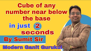 Vedic Mathematics | Cube of any number near below the base