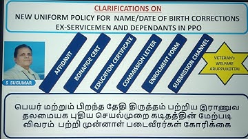 EX-SERVICEMEN CLARIFICATION ON NEW POLICY OF NAME/DATE OF CORRECTION IN PPO