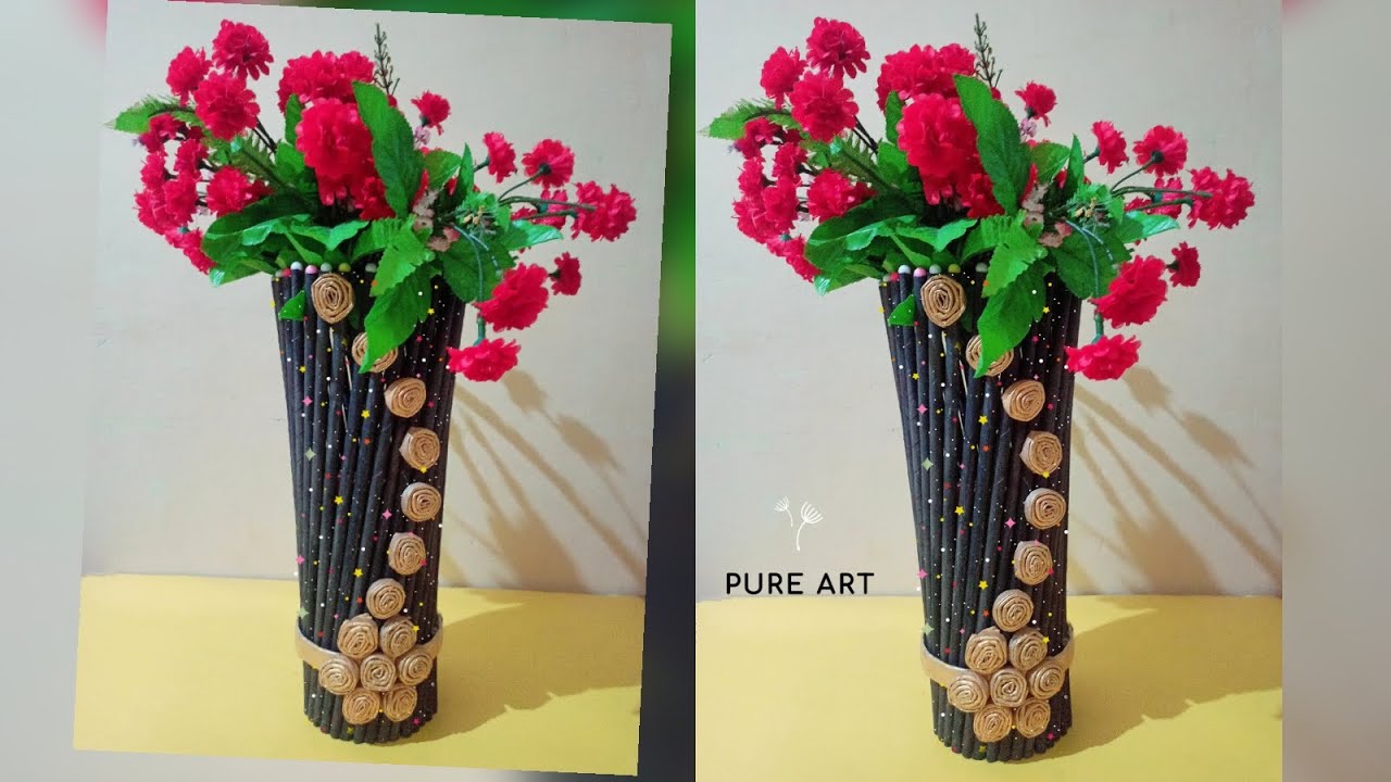 Flower Vase with Newspaper Home Decor Ideas Easy Hand made Best