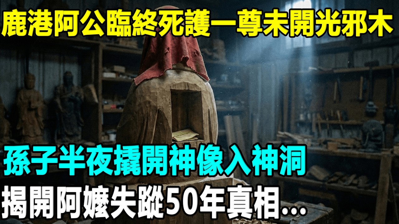 鹿港阿公臨終前死護一尊未開光邪木，孫子不信邪半夜撬開神像入神洞，裏面掉出一張泛黃賣身契，揭開阿嬤消失50年的心碎真相，兒子看清後當場跪地痛哭……