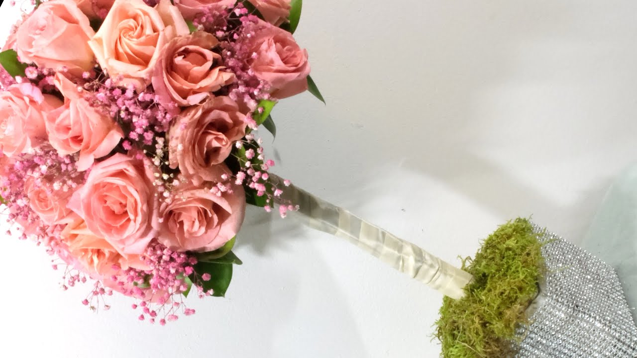 How to make tall centrepiece with roses - YouTube