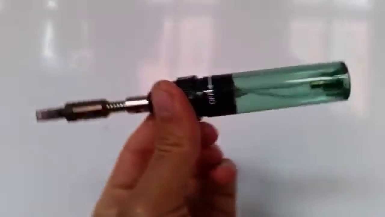 Faulty butane soldering iron leaking gas when upside down YouTube