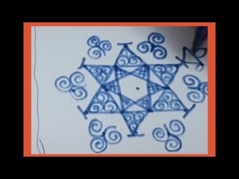 Simple freestyle Star design Daily kolam || Madhu's kolam 👍 - YouTube