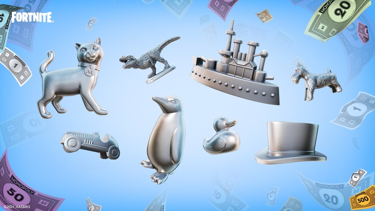 Fortnite 2:8 Monopoly Token Back Bling Set