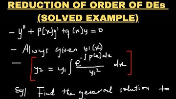REDUCTION OF ORDER MADE SIMPLE| DIFFERENTIAL EQUATIONS #knust #Differenialequations #studytricks