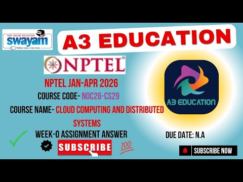 NPTEL Cloud Computing and Distributed Systems Week 0 Assignment Answers | noc26-cs29