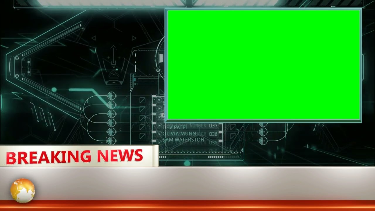 green breaking news background