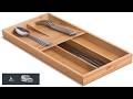 guiogc Bamboo Silverware Organizer Kitchen Silverware Drawer Organizer Utensil Tray