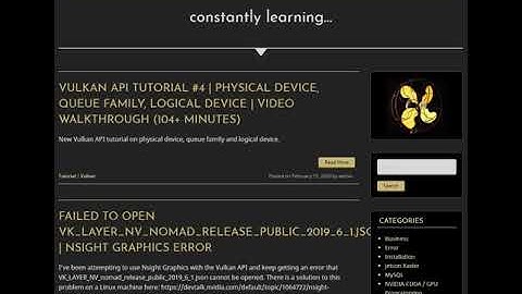 Vulkan API Tutorial #4 | Physical & Logical Device, Queue Family PROMO | Video Walkthrough (104 min)