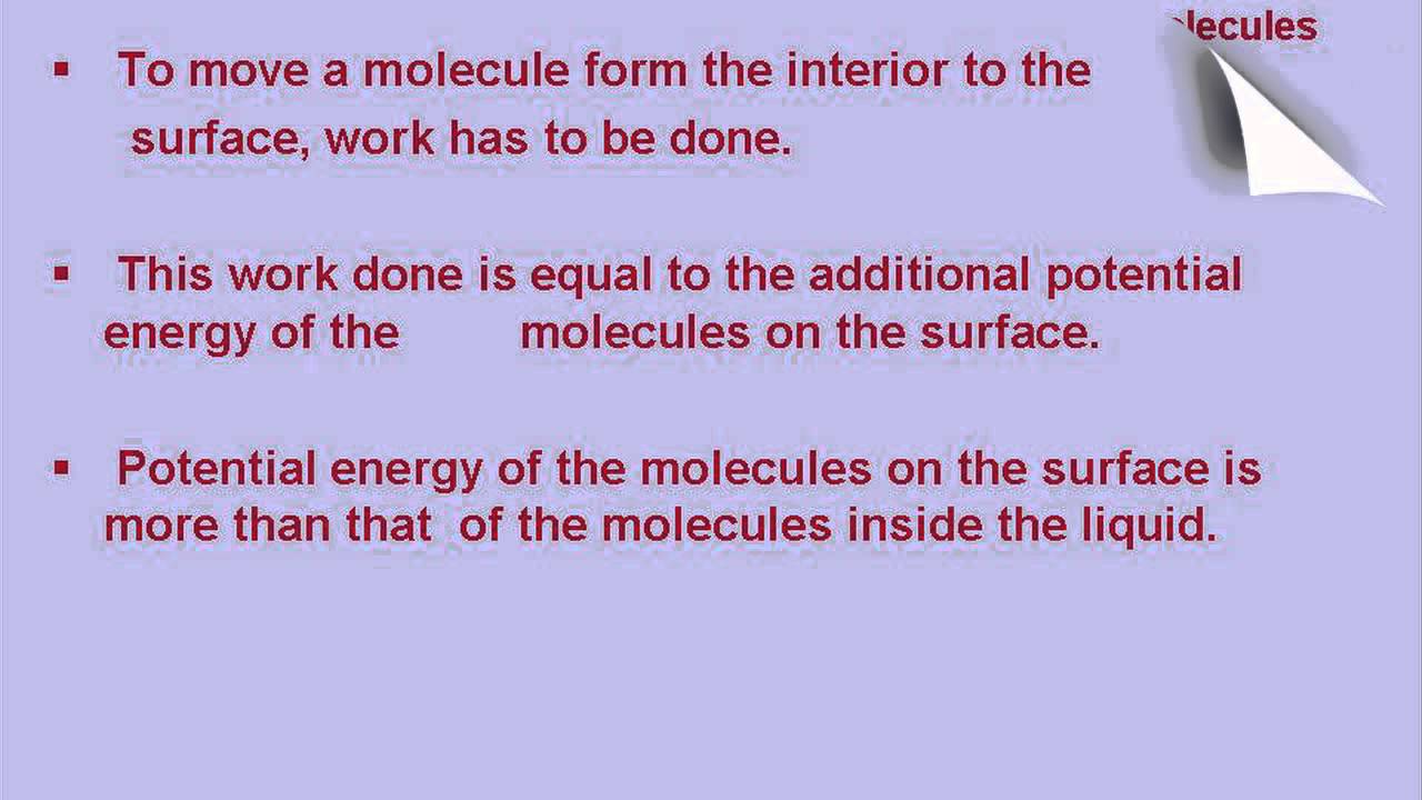 Physics Surface Energy & Surface Tension Relationship YouTube