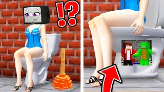 JJ and Mikey BUILT a HOUSE inside TV WOMAN`s TOILET! BUT TV WOMAN CAUGHT THEM! in Minecraft - Maizen