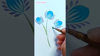 🌸 Easy flower with cat brush |Квіточки котячим пензликом #ukraineart #easypainting #art #viral #idea