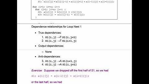 Lecture 4d. Loop-independent vs. loop-carried dependences