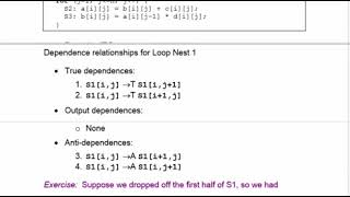 Lecture 4d. Loop-independent vs. loop-carried dependences