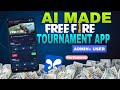 AI MADE Free Fire Tournament App | Tournament No Coding,Using Mobile #nocoding