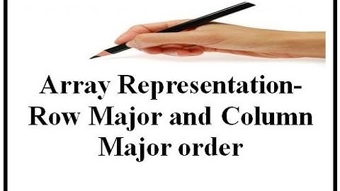 Array Representation-Row Major and Column Major order