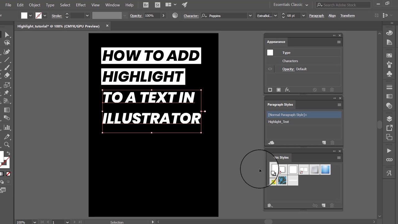 How to Add Highlight to a Text in Illustrator - YouTube
