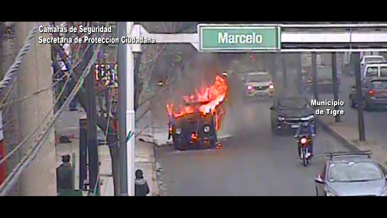 Tigre: el Sistema de Protección Ciudadana controló un peligroso incendio vehicular