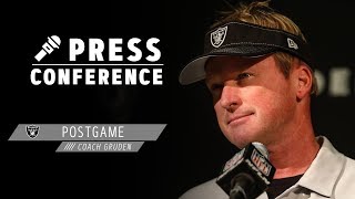 Head coach jon gruden addresses the media following week 14 matchup
against tennessee titans at coliseum. visit https://www.raiders.com
for more....