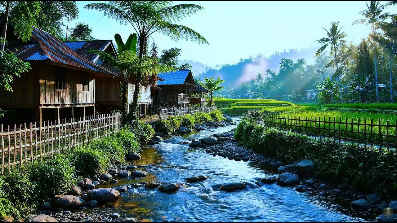 Quiet Village Stream | Natural river water flow R