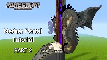 Minecraft Tutorial: How to build a Giant Seahorse Nether Portal. Part 2