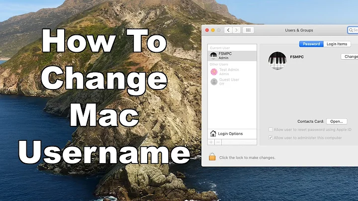 How To Change A Mac Username - Including Account Name & Home Directory - macOS Users & Groups