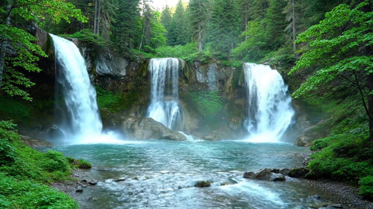 ЕСЛИ НЕ МОЖЕШЬ УСНУТЬ 💧 Райский каскад водопада с кристальной водой — Сон без усилий