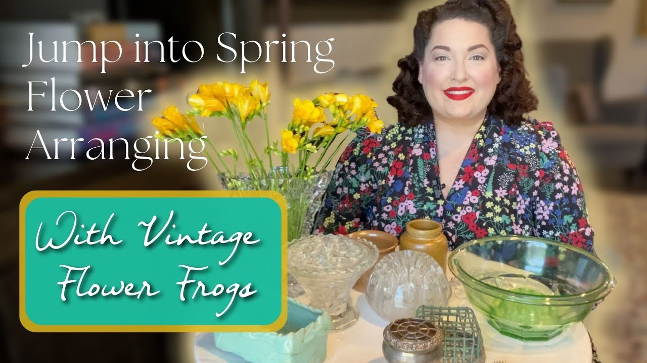 How to use a glass floral frog – Tulip Centerpiece – Vintage Bu-Te