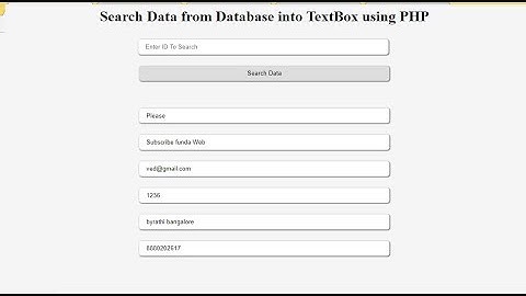 how to search data from database in textbox using PHP MySql