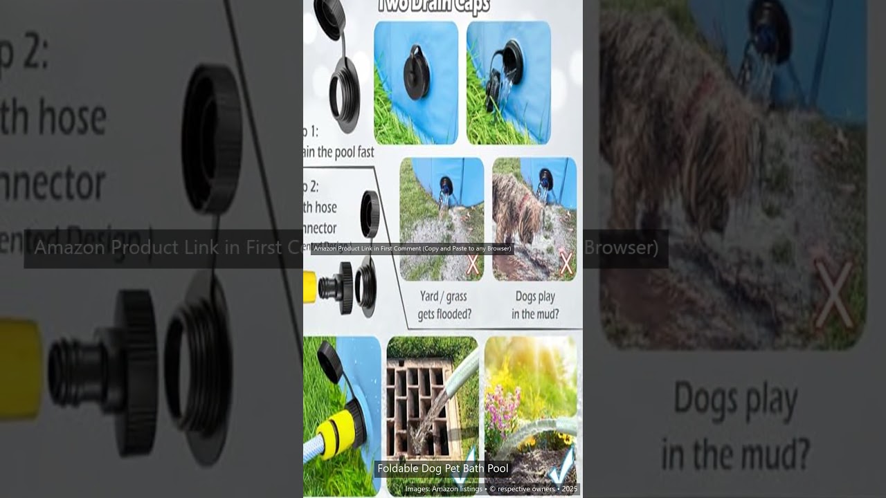 Jasonwell 48" Foldable Dog Pool Pet Bath Tub Blue 