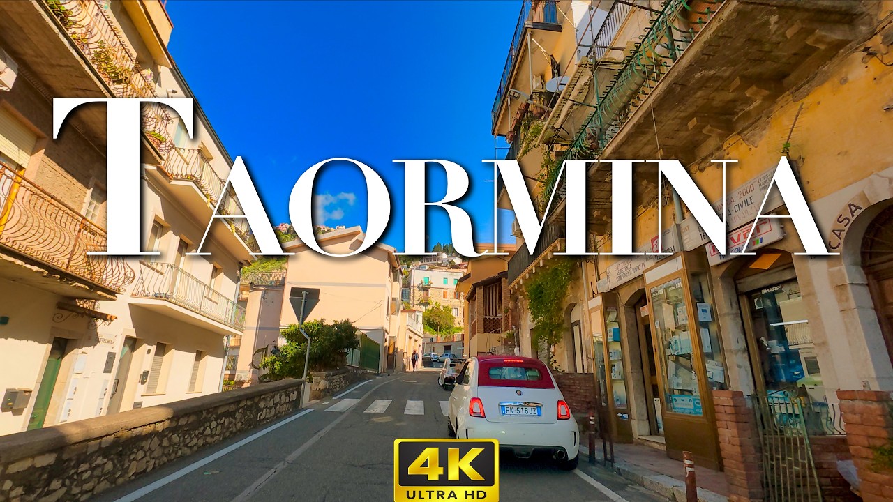 Sicily 🇮🇹 ☀️| Giardini Naxos → Taormina → Castelmola  Scenic Road Trip 🚗 | 4K Travel Film
