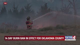 14-day burn ban for Oklahoma County
