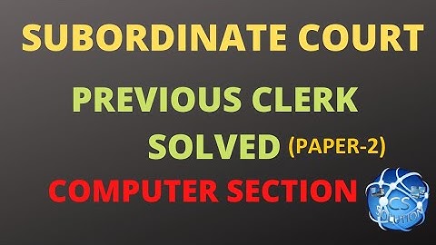 SUBORDINATE COURT CLERK SOLVED COMPUTER SECTION |#HPHIGHCOURT #HPSSCPAPER #JOAIT #HPPAPER #HPCLERK