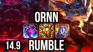 ORNN vs RUMBLE (TOP) | 1100+ games, 5/3/13, Rank 11 Ornn | KR Challenger | 14.9