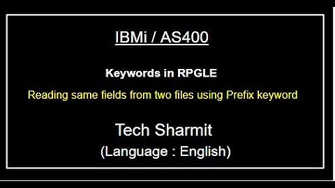 IBMi (AS400) Prefix Keyword in  RPGLE  | as400 tutorial  beginners | Opcodes in rpgle | IBMi opcodes